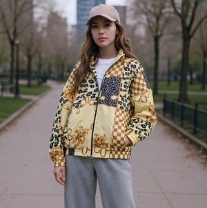 Vintage Leopard and Checkered Jacket